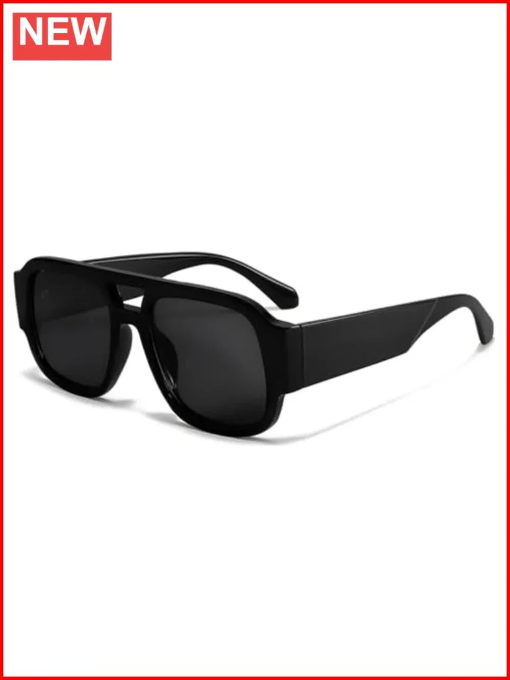 Retro Oversized Square Aviator Sunglasses UV400 Protection